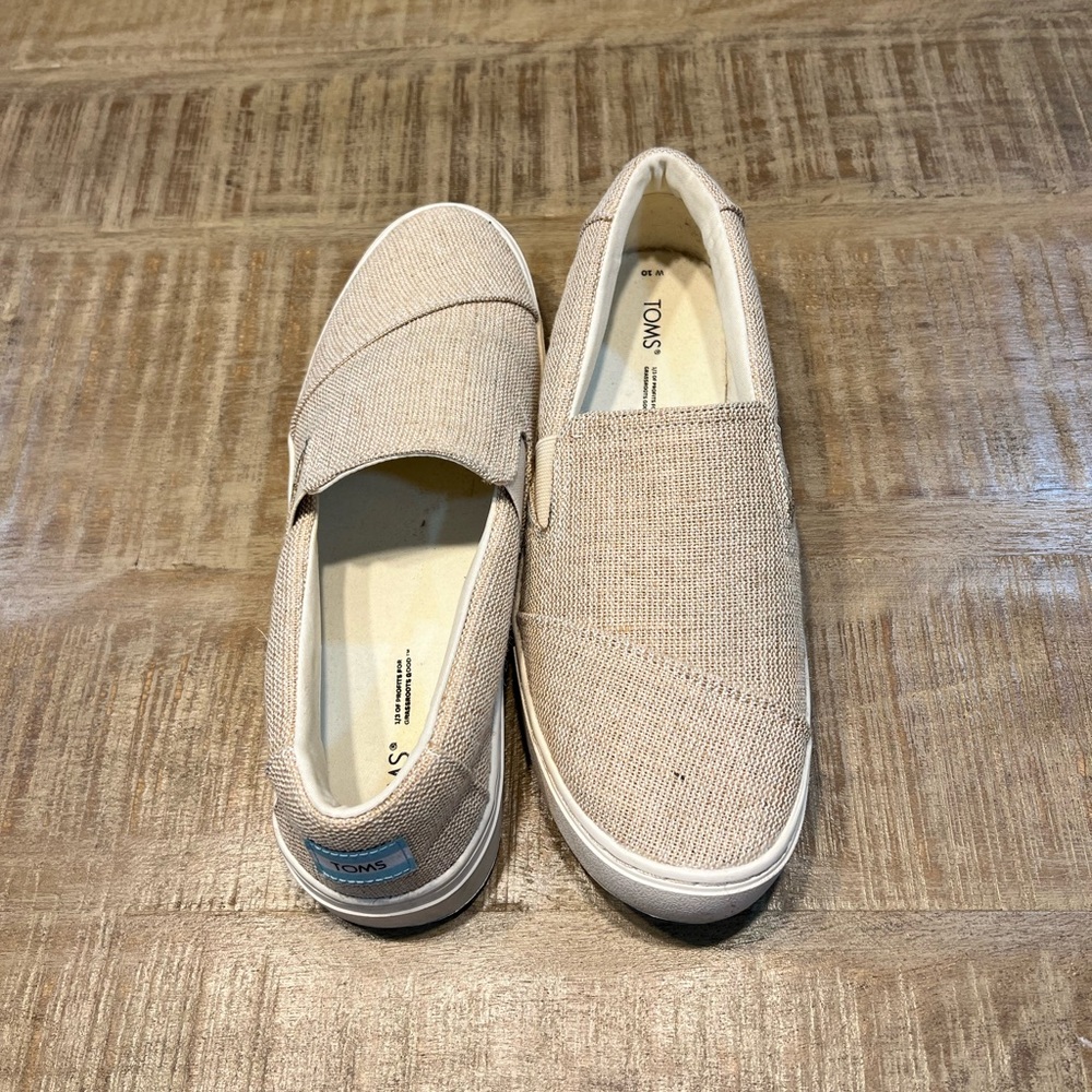 Toms Light Tan Canvas Slip-Ons